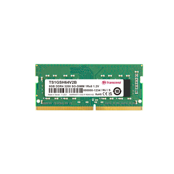 Transcend TS1GSH64V2B 8GB DDR4 3200 SO-DIMM 1Rx8 1Gx8 CL22 1.2V SEC-18