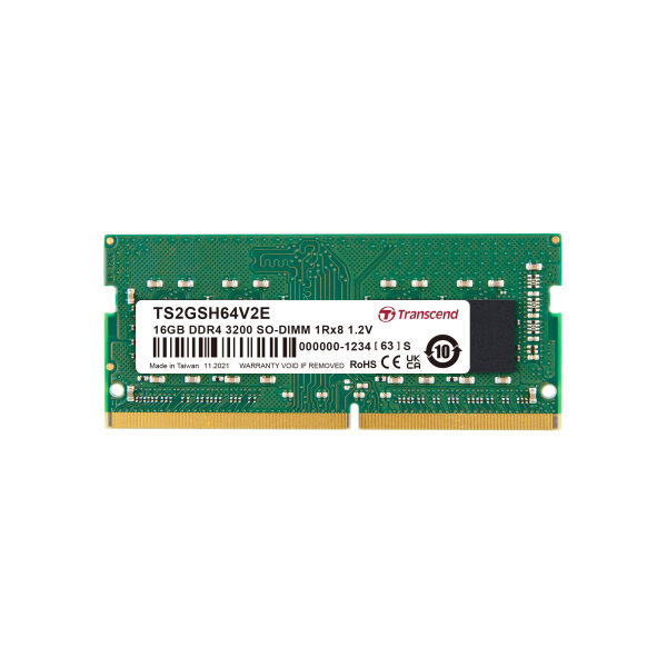 Transcend TS2GSH64V2E 16GB DDR4 3200 SO-DIMM 1Rx8 2Gx8 CL22 1.2V