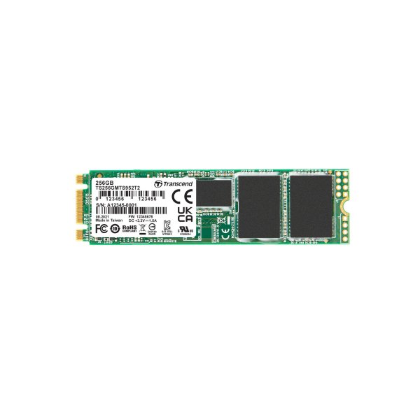 Transcend TS256GMTS952T2 256GB, M.2 2280 SSD, SATA3 B+M Key, 3D TLC BiCS4, PE: 3K, 30u”