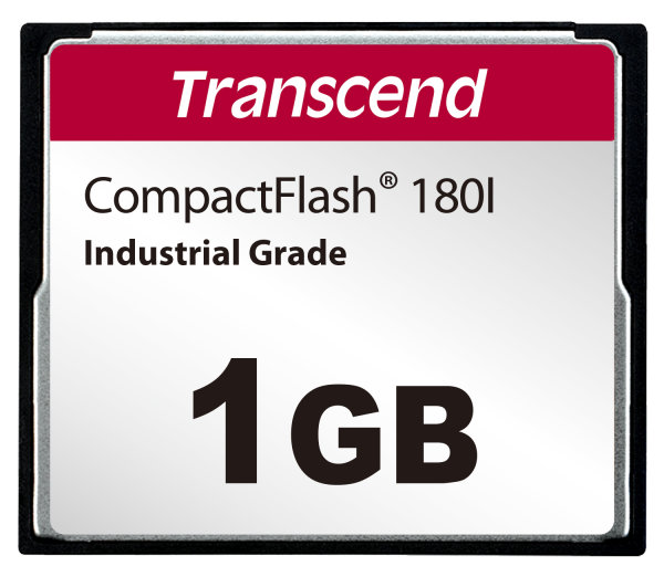 Transcend TS1GCF180I 1GB, CF Card, SLC mode WD-15, Wide Temp.