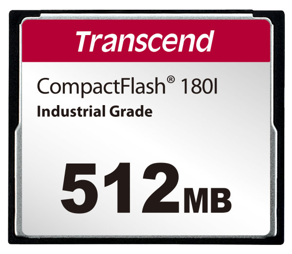 Transcend TS512MCF180I 512MB, CF Card, SLC mode WD-15, Wide Temp.