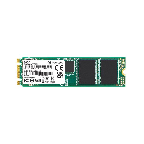Transcend TS128GMTS802I 128GB, M.2 2280 SSD, SATA3 B+M Key, MLC WD-15, Wide Temp