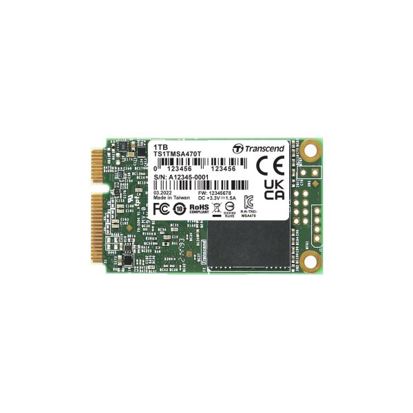 Transcend TS1TMSA470T 1TB, mSATA SSD, SATA3, 3D TLC BiCS5, PE: 3K, 30u”