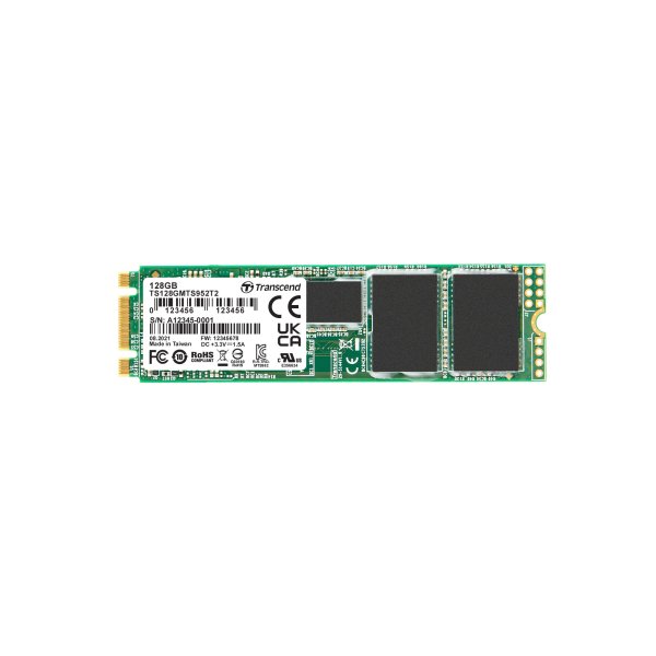 Transcend TS128GMTS952T2 128GB, M.2 2280 SSD, SATA3 B+M Key, 3D TLC BiCS4, PE: 3K, 30u”