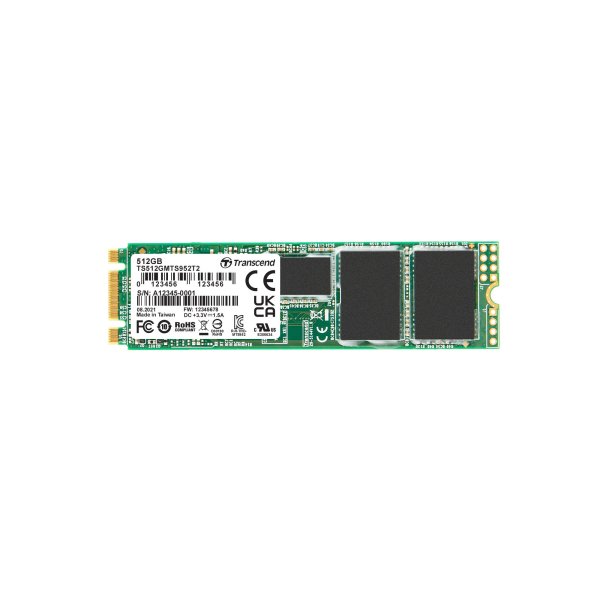 Transcend TS512GMTS952T2 512GB, M.2 2280 SSD, SATA3 B+M Key, 3D TLC BiCS4, PE: 3K, 30u”