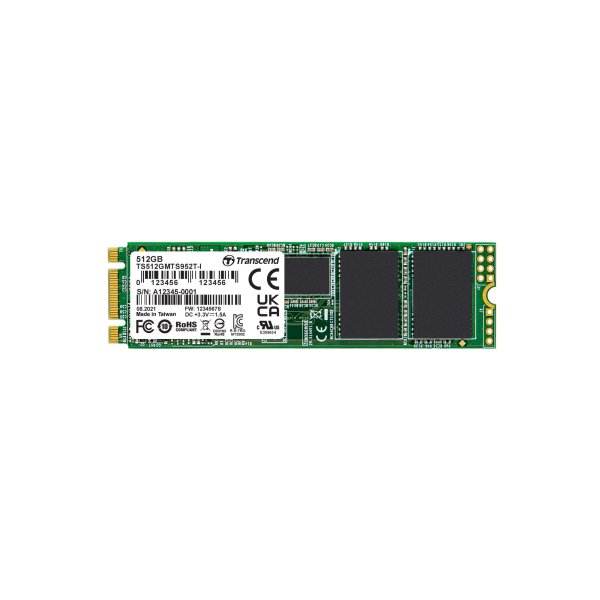 Transcend TS512GMTS952T-I 512GB, M.2 2280 SSD, SATA3 B+M Key, 3D TLC BiCS4, PE: 3K, Wide Temp.