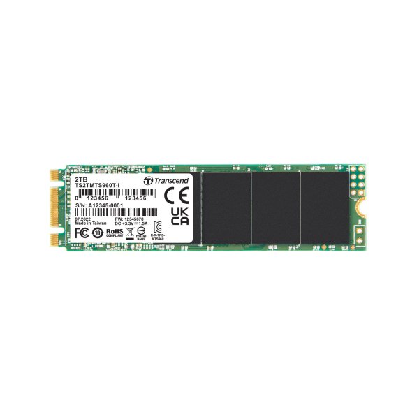 Transcend TS2TMTS960T-I 2TB, M.2 2280 SSD, SATA3 B+M Key, 3D TLC BiCS5, DRAM-less, wide temp.
