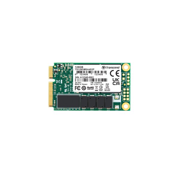 Transcend TS128GMSA452P 128GB, mSATA SSD, SATA3, 3D TLC BiCS4, PE: 3K, 30u”,extended temp. PLP