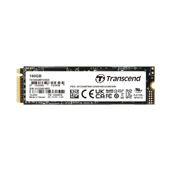 Transcend TS160GMTE560I 160GB, M.2 2280, PCIe Gen4x4, NVMe, 3D TLC BICS5, Wide Temp, SLC mode, TCG OPAL, eDrive