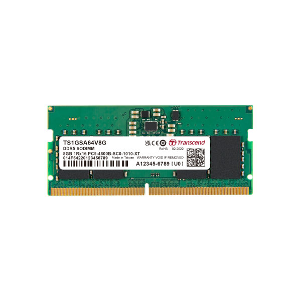 Transcend TS1GSA64V8G 8GB DDR5 4800 SO-DIMM 1Rx16 1Gx16 CL40 1.1V