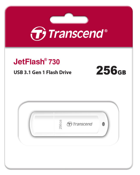 Transcend TS256GJF730 256GB, USB3.1, Pen Drive, Classic, White