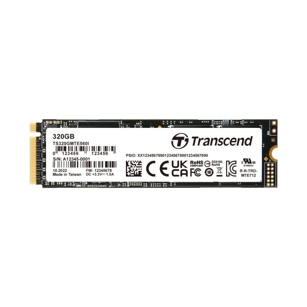 Transcend TS320GMTE560I 320GB, M.2 2280, PCIe Gen4x4, NVMe, 3D TLC BICS5, Wide Temp, SLC mode, TCG OPAL, eDrive