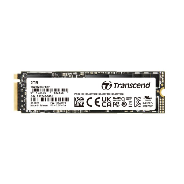 Transcend TS2TMTE712P 2TB, M.2 2280, PCIe Gen4x4, M-Key, 3D TLC BiCS5, PE: 3K, 4CH, extended temp., TCG OPAL, eDrive, PLP
