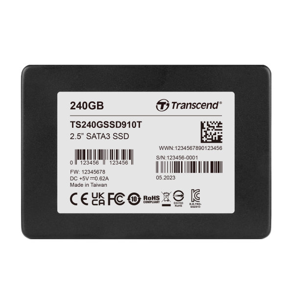 Transcend TS240GSSD910T 240GB, 2.5" SSD, SATA3, 3D TLC KIC BiCS5, Enterprise.