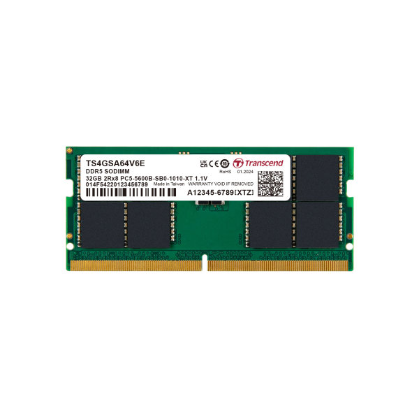 Transcend TS4GSA64V6E 32GB DDR5 5600 SO-DIMM 2Rx8 2Gx8 CL46 1.1V