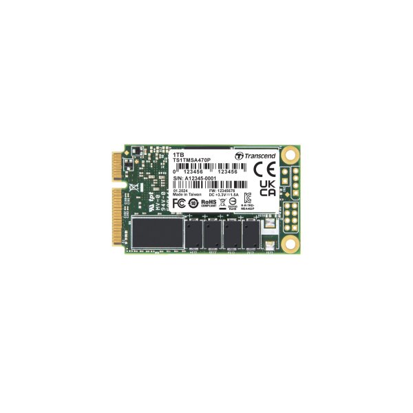 Transcend TS1TMSA470P 1TB, mSATA SSD, SATA3, 3D TLC BiCS5, PE: 3K, 30u”, Wide temp. PLP