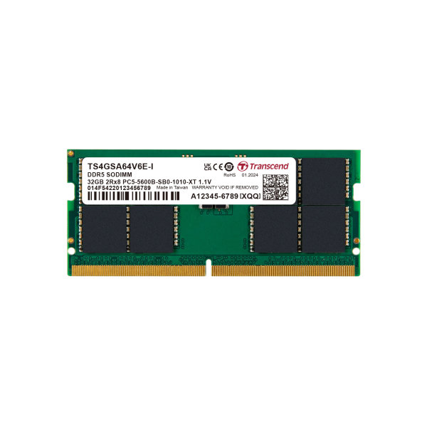 Transcend TS4GSA64V6E-I 32GB DDR5 5600 SO-DIMM 2Rx8 IND 2Gx8 CL46 1.1V
