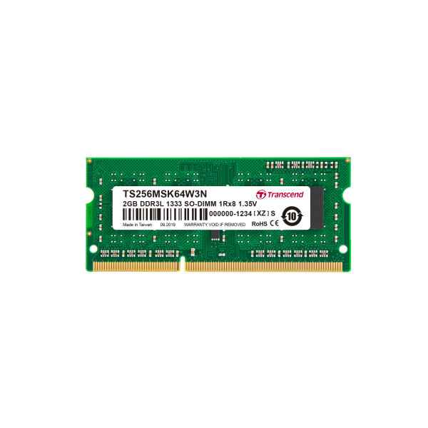 Transcend TS256MSK64W3N 2GB DDR3L 1333 SO-DIMM 1Rx8 256Mx8 CL9 1.35V