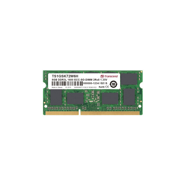 Transcend TS1GSK72W6H 8GB DDR3L 1600 ECC-SO-DIMM 2Rx8 512Mx8 CL11 1.35V