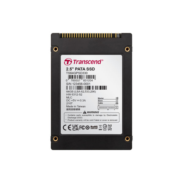 Transcend TS64GPSD330 64GB, 2.5" SSD, PATA, MLC