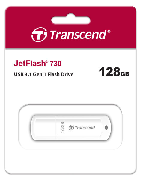 Transcend TS128GJF730 128GB, USB3.1, Pen Drive, Classic, White