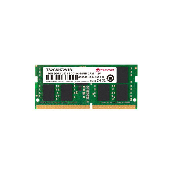 Transcend TS2GSH72V1B 16GB DDR4 2133 ECC-SO-DIMM 2Rx8 1Gx8 CL15 1.2V SEC-18