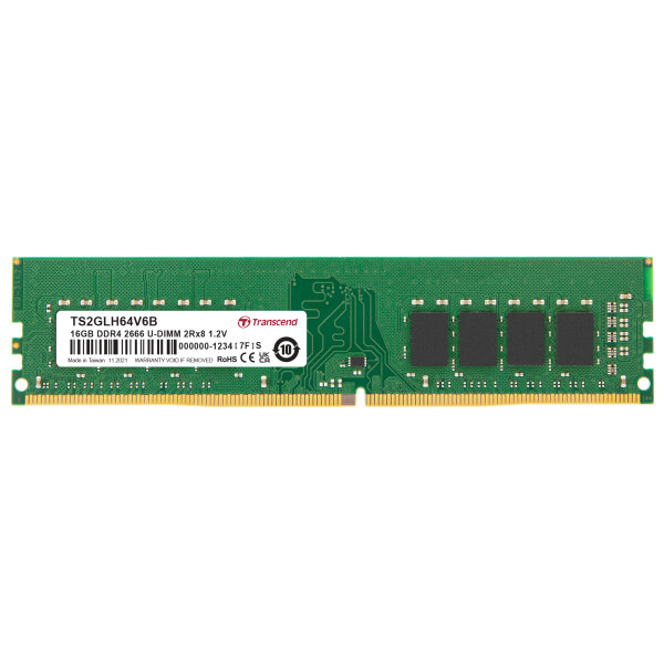 Transcend TS2GLH64V6B 16GB DDR4 2666 U-DIMM 2Rx8 1Gx8 CL19 1.2V