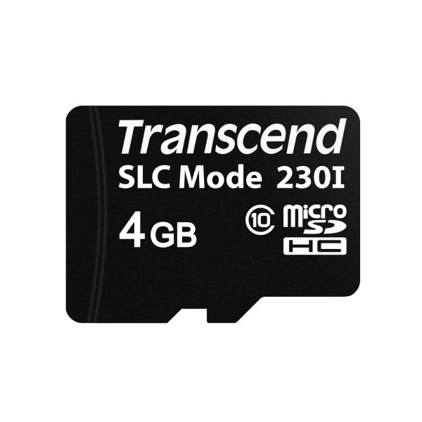 Transcend TS4GUSD230I 4GB microSD Class 10, SLC Mode, Wide Temp. TLC